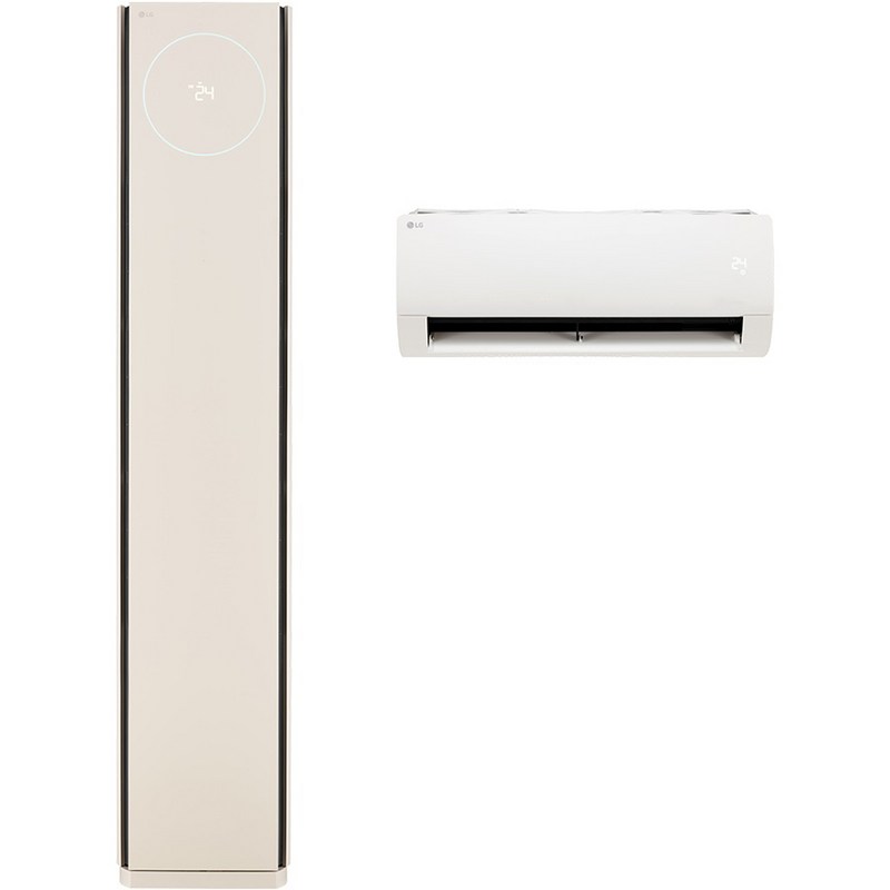 LG전자 74.5㎡(22.6평) + 18.7㎡(5.7평) 휘센 오브제컬렉션 2 in 1 타워 에어컨 스페셜 FQ22SDTBA2 방문설치, 일반배관형 1