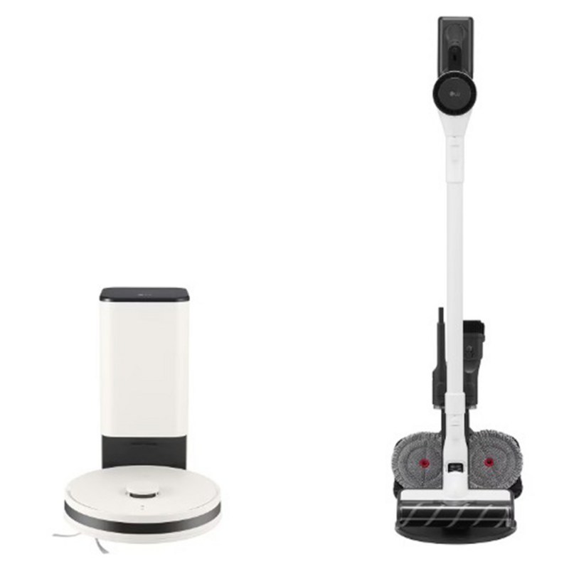 LG전자 코드제로 오브제컬렉션 무선청소기 A5 + 로봇청소기 R5 세트 AS527HA-R 방문설치, 에센스화이트(무선청소기), 카밍베이지(로봇청소기) 1
