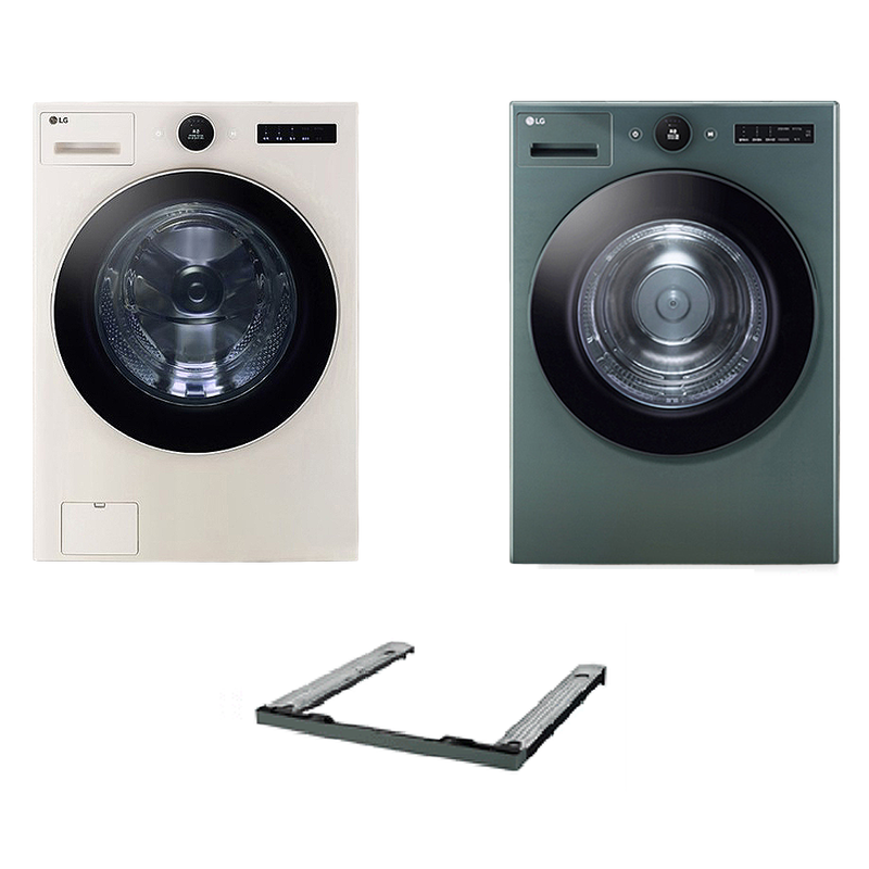 LG전자 트롬 오브제컬렉션 세탁기 + 건조기 + 키트 세트 23kg + 20kg 방문설치, 네이처 베이지(세탁기), 네이처 그린(건조기), KX23ENERGNG