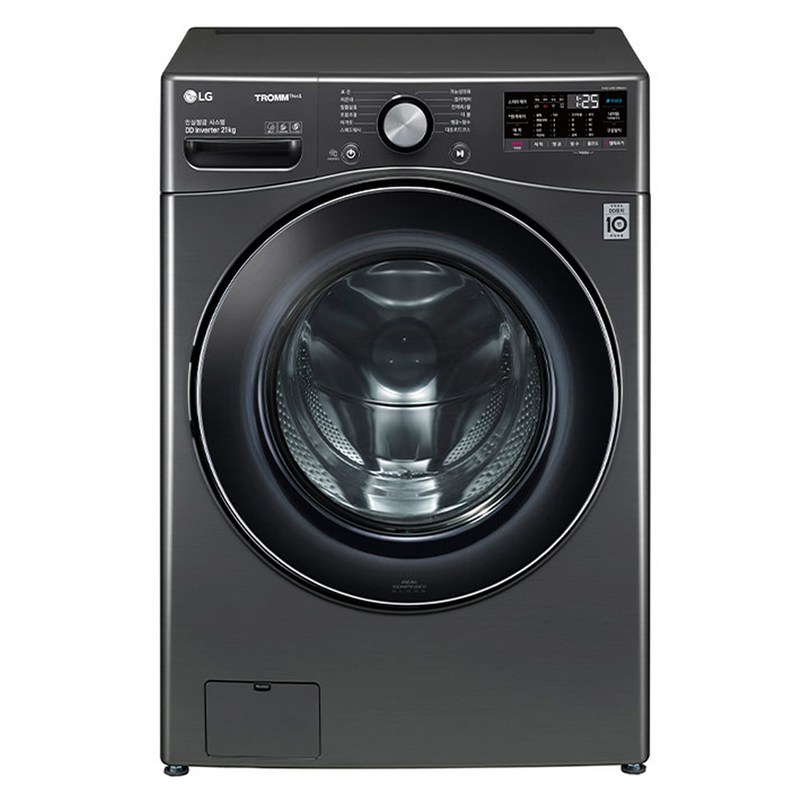 LG전자 트롬 드럼 세탁기 21kg 방문설치, F21KDA, 블랙 스테인리스 1