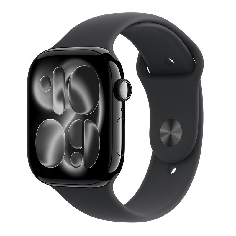 Apple 2025 애플워치 11, 제트 블랙, 46mm, GPS, 알루미늄,제트 블랙/블랙 스포츠 밴드, M/L 1