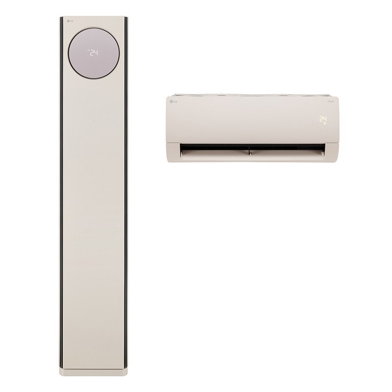 LG 65.9㎡(20평) + 18.7㎡(5.7평) 휘센 오브제컬렉션 사계절에어컨 2in1 타워 히트 카밍 베이지 일반배관형 FW20HDNBA2 방문설치 1