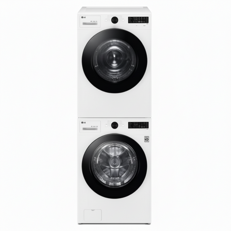 LG전자 트롬 오브제컬렉션 세탁기 + 건조기 + 스태킹키트 세트 KFG19WN-8WN 19kg + 18kg 방문설치, 릴리화이트 1