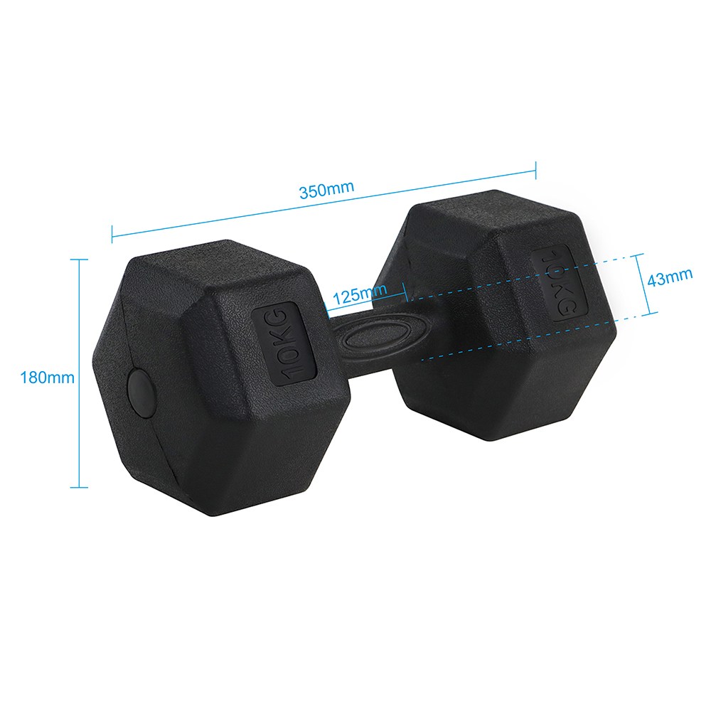 코멧 스포츠 고중량 육각 덤벨 아령 블랙, 10kg, 2개입 - thumb image