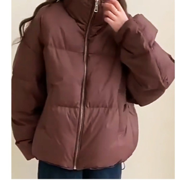 엘쏘 여성용 스탠드 카라 숏 패딩점퍼 - thumb image