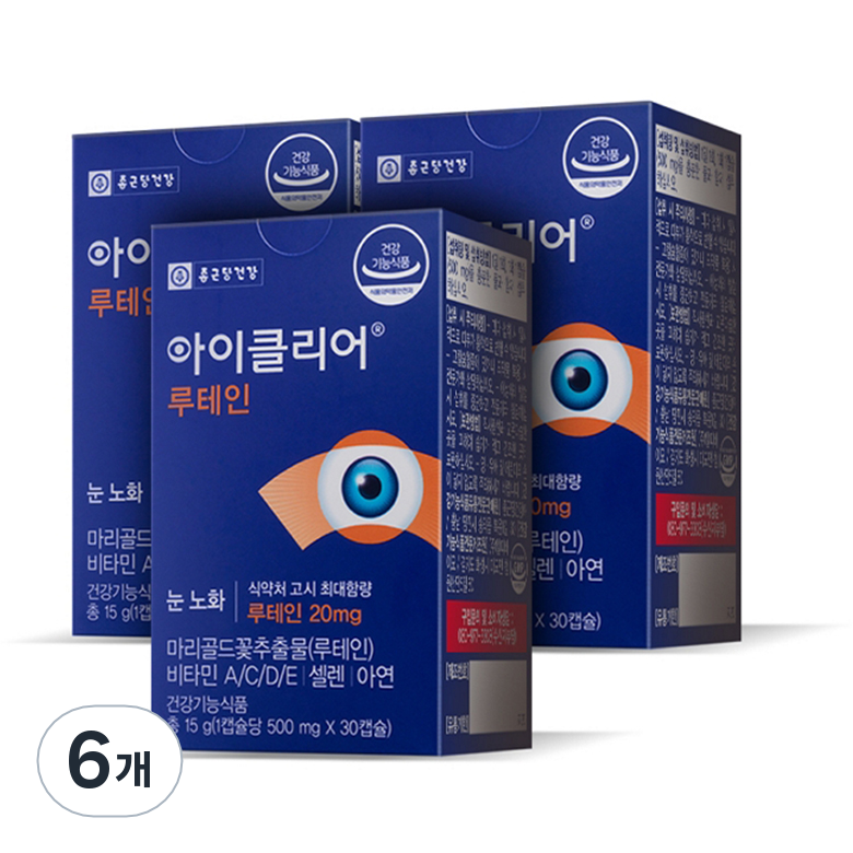 종근당건강 아이클리어 루테인 15g, 30정, 6개 - thumb image