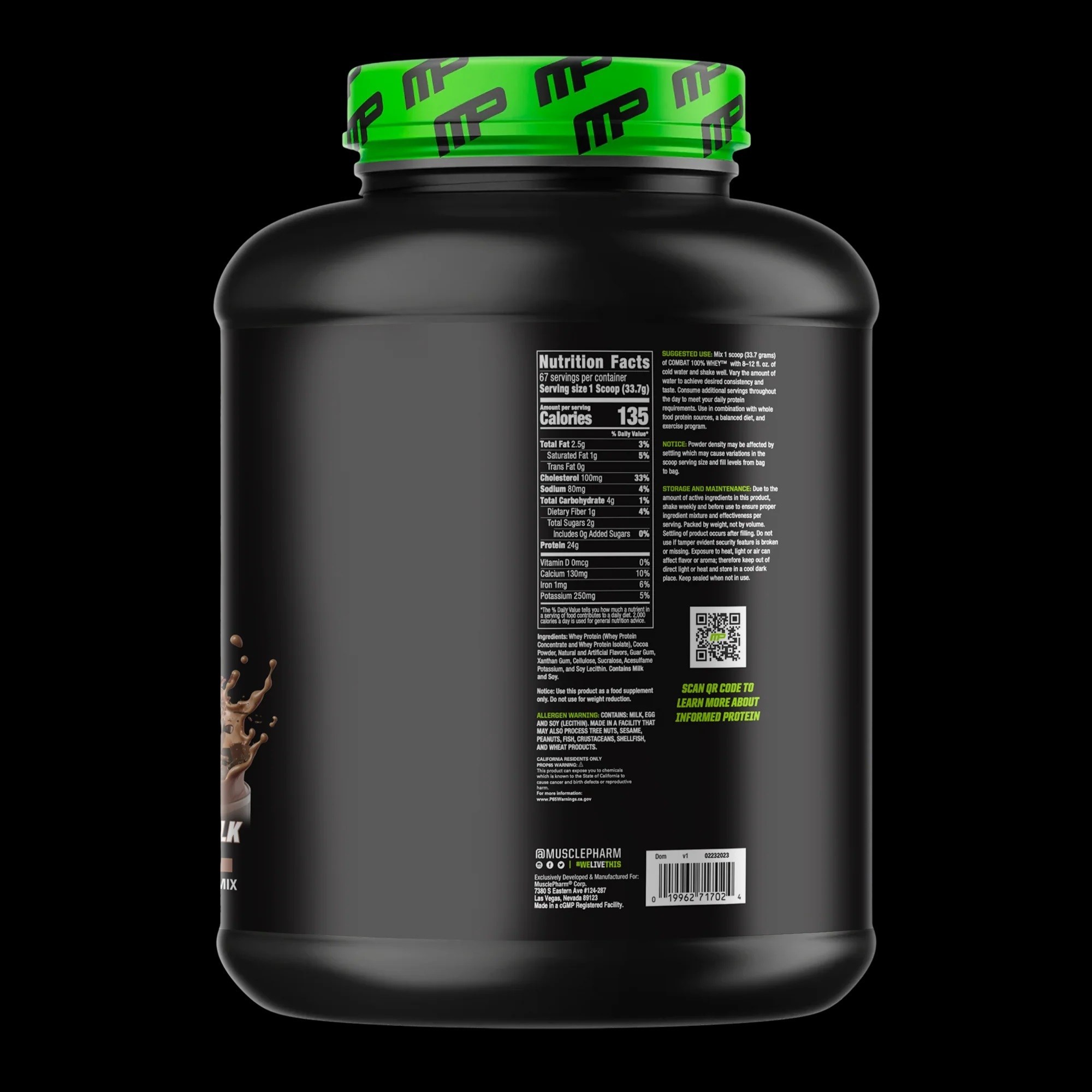 머슬팜 컴뱃 울트라 웨이 프로틴 파우더 드링크 믹스 단백질 보충제 초콜릿 밀크, 2.278kg, 1개 - thumb image