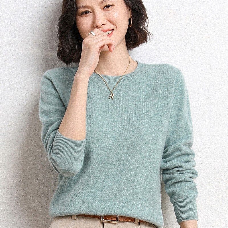디커스텀 여성용 라운드넥 니트 티셔츠 - thumb image
