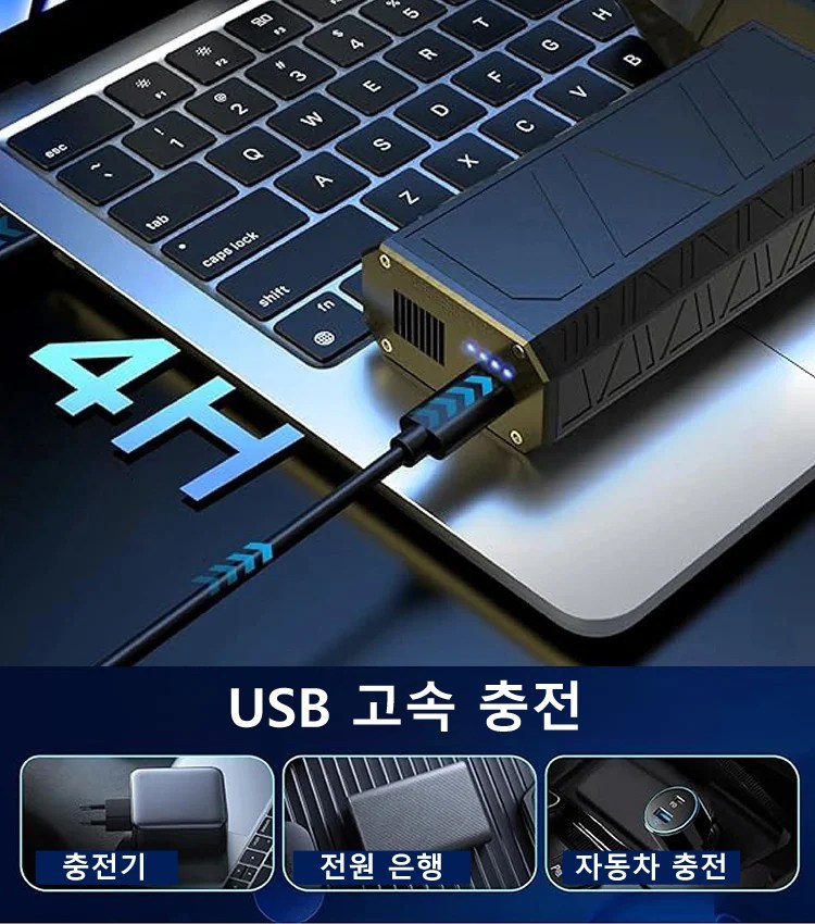 1/1+1 틱톡 상품 폭력 터빈 선풍기 130000RPM 초강력 터보팬 무선 차량용 청소기, 블루*1세트 - thumb image