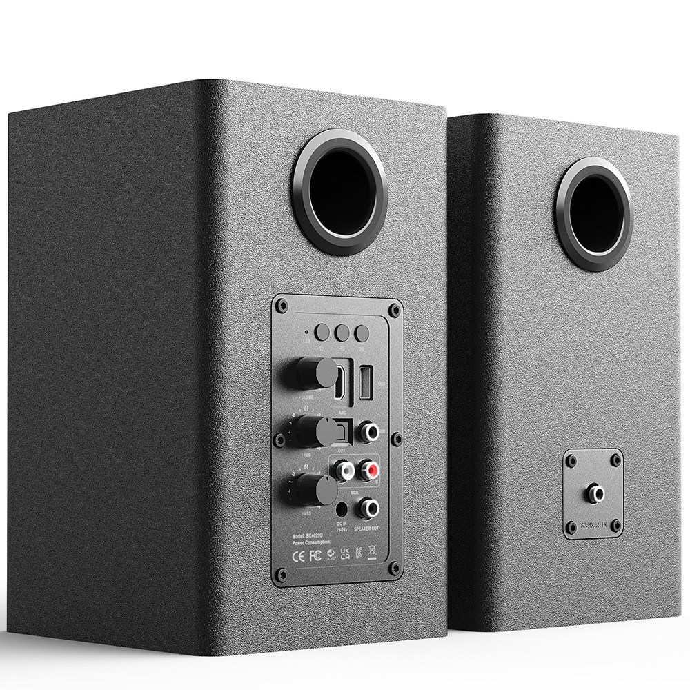 SAUNGYU 2채널 Hi-Fi 100W 고출력 블루투스 북쉘프 스피커, BK4020D, A블랙 - thumb image