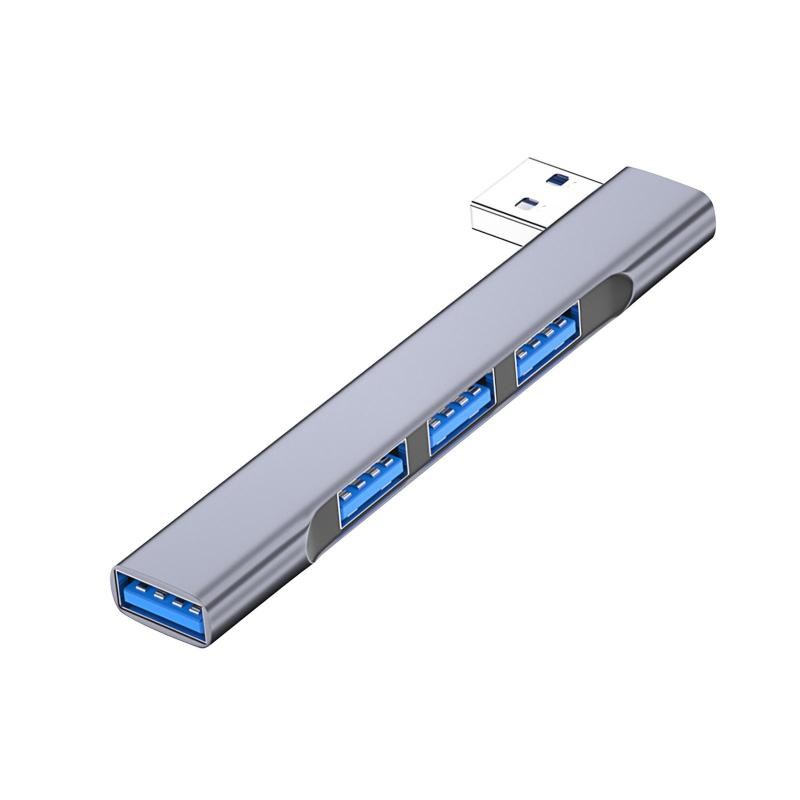 노트북 용 USB C 허브 USB 분배기 1 in 4 Out USB 포트 멀티 포트 어댑터 액세서리 PC 모바일 장치 용 USB 도킹 스테이션, 은, 9.3cmx1.7cmx0.9cm, 합금 - thumb image