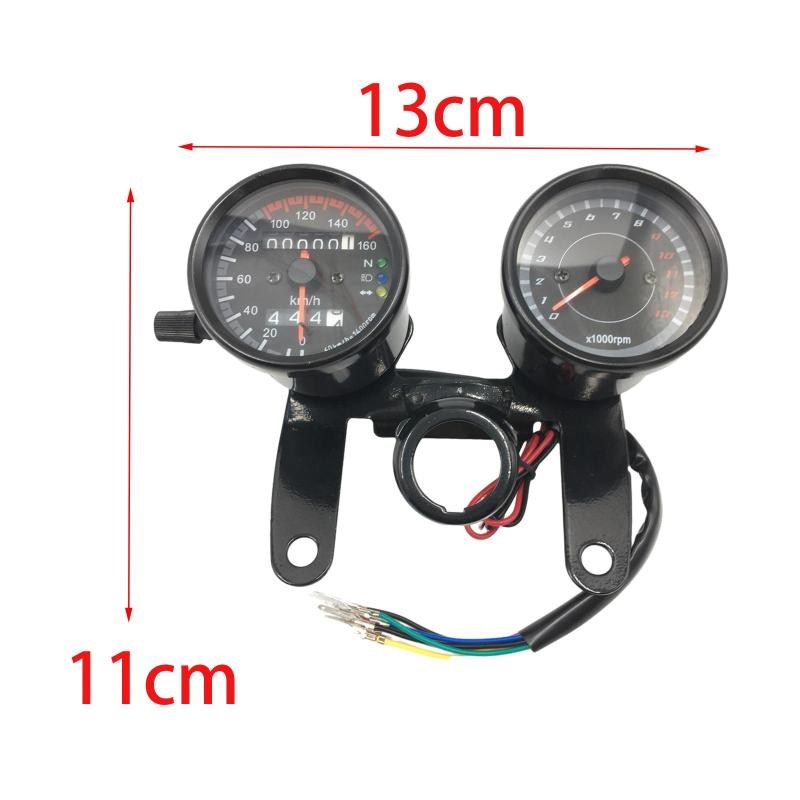 설치가 편리한 오토바이 속도계 Premium Professional, 13cmx11cm, 스테인레스 스틸, 검은색 - thumb image