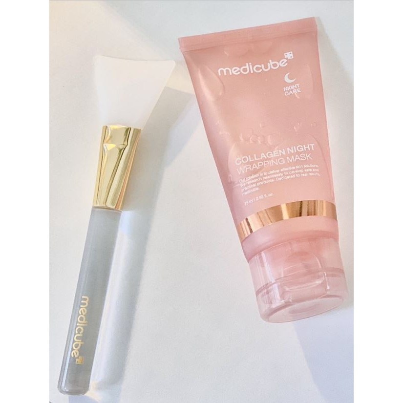 메디큐브 깐달걀 피부 콜라겐 나이트 랩핑 마스크 75 ml 대용량 + 젤 브러쉬 증정 MEDICUBE COLLAGEN, 1개, 75ml - thumb image