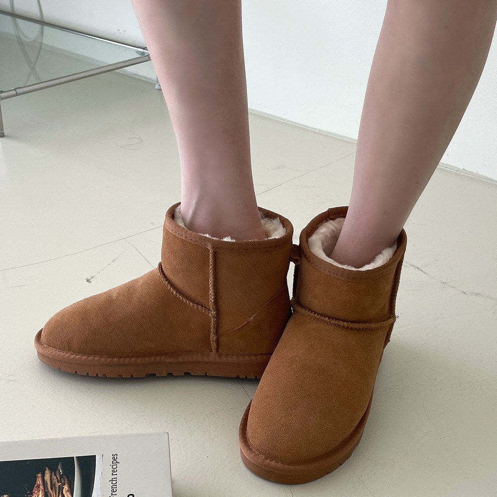 MS 어패럴 리얼 천연소가죽 어그부츠 숏어그 양털부츠 - thumb image